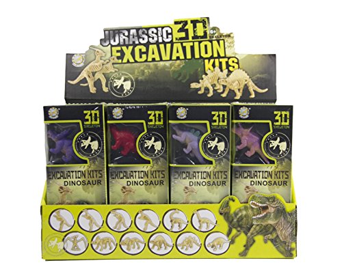 Imex Dinosaurs Skeleton 3D Dino Fossil Excavation Science Kits 12 Pack Assorted Dinos STEM - Thumbnail 3