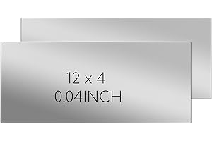 HOSIFIY 2 Pcs 304 Stainless Steel Sheet, 4" x 12" x 0.04" Stainless Steel Plates, 19 Gauge Metal Plates for Crafting, DIY，Industrial and Home Decoration Industries (100x305x1mm)