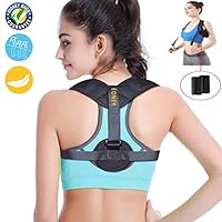 Eoney Posture Corrector for Women & Men Under Clothes Effective and Adjustable Shoulder Belt for Slouching & Hunching Upper Back Brace (FDA Approved)