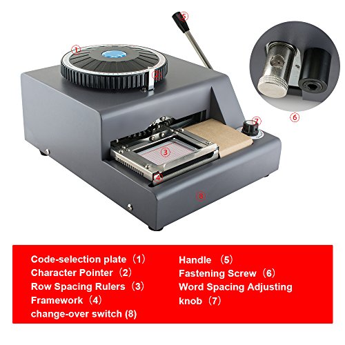 Enshey 72-Character Embossing Machine Card Embosser Printer PVC Credit Card/Gift Card Embosser Stamping Machine Credit ID VIP Magnetic Manual Embossing Machine - Thumbnail 4