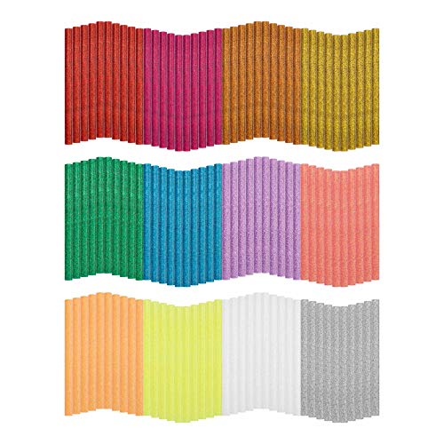 120PCS Glitter Colored Glue Sticks, Gartful Mini Size Melt Hot Glue Sticks 12 Colors for DIY, Art&Craft Projects, General Repair, Bonding, Diameter 0.28", Length 3.9"
