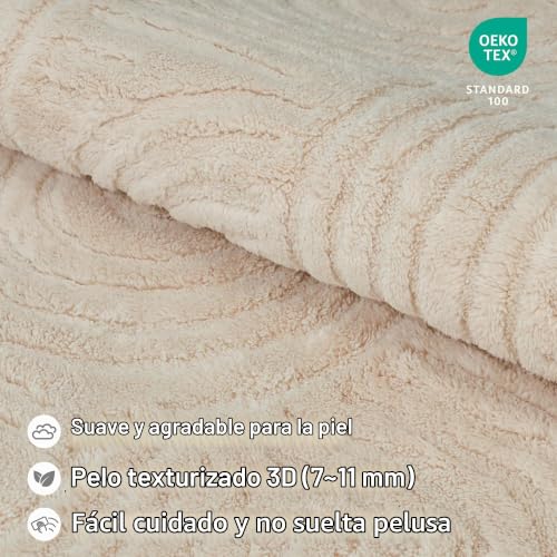BEIMO Modern Rug 120x160CM, Soft Short Pile Rug with 3D Effect, Washable and Non-Slip for Living Room, Bedroom, Kitchen, Hallway, Beige