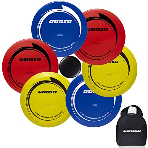 Disc Golf Set Driver, MidRange and Putter Discs with Disc Golf Bag