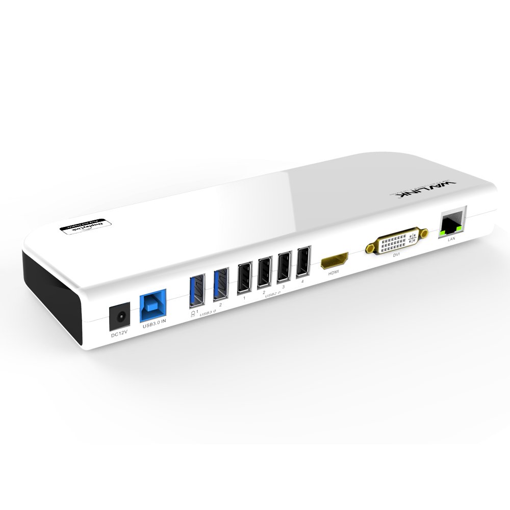 Wavlink USB 3.0 Universal Laptop Docking Station, Dual Video Monitor Supports DVI/HDMI/VGA to 2048 ×