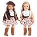 DreamWorld Collections - Urban Explorer - Clothes Fits 18 Inch Doll - Brown Motorcycle Jacket with Paperboy Hat, Dress and Boots - (Doll not Included)