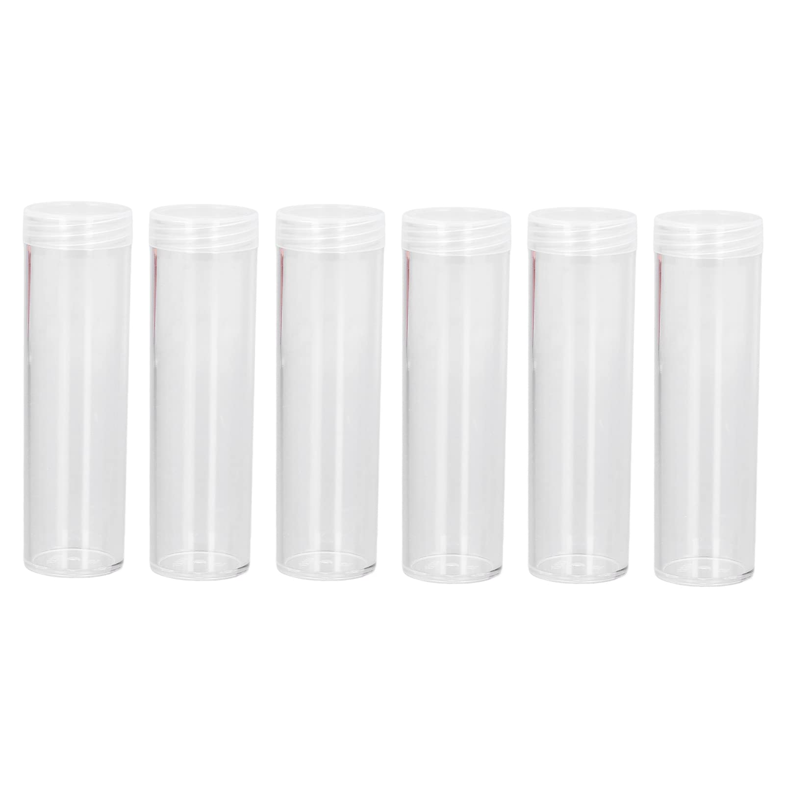 XINL Coin Storage Tubes, 10 Pieces Coin Tubes, Round Clear Plastic Coin Holders Coin Container with Screw on Lid, Cushion Sponge, Containers for Coins Collection Supplies for 25mm / 0.98in Coins