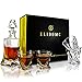 ELIDOMC 5PC Twist Whiskey Decanter Set, Crystal Whiskey Decanter With 4 Double Bourbon Glasses, 100% Lead Free Whiskey Decanter And Glass Set