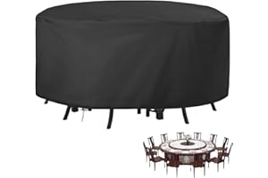 Joymo Patio Furniture Set Covers Round 90''D, Patio Table Cover for Dining Table Chair Set, Waterproof Outdoor Furniture Set 