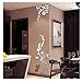 Wall Sticker Home Decor, 3D Creative Circle Ring Acrylic Mirror Wall Stickers Decals Mural Art Room Decoration (Silver, as Shown)