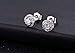 Fashion Jewelry 18k White Gold Plated Cubic Zirconia Studs Huggies Earrings for Women
