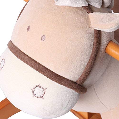 image for Hessie Modern Plush Rocking Horse with Soft Cute Stuffed Animal, Indoo