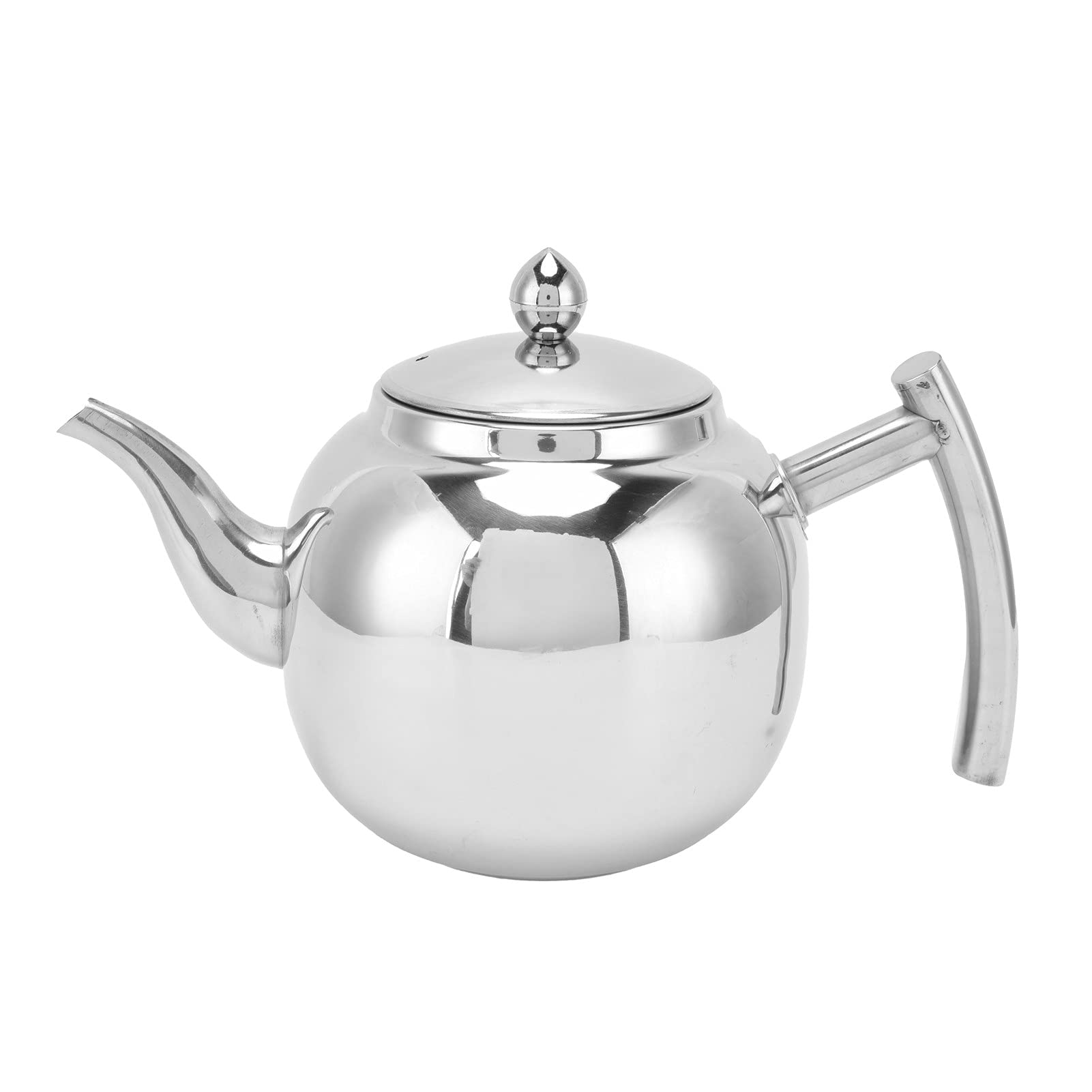 01 02 015 Stainless Steel Teapot, Durable Practical Teapot Fashionable Elegant for Tea Supplies for Brewing Various Teas(small)