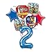 PAW PATROL 2ND BIRTHDAY BALLOONS WITH MINI SHAPE BIRTHDAY PARTY BALLOONS BOUQUET DECORATIONS CHASE MARSHALL by Anagrem