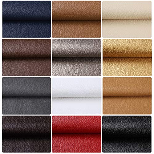 Desirable Life Vinyl Faux Leather Fabric Cotton Back by The Yard for Hand Crafts DIY Tooling Sewing Hobby Workshop Crafting Wallet Making Square 54 Inches Wide 0.03 Inches Thick (Brown)