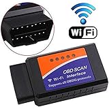 Gemwon ELM327 WiFi OBDII Scanner, OBD2 WiFi Adapter Car Diagnostic Tool Code Reader Check Engine for Android and iOS(WiFi-Black) (WiFi-Black for Andriod and iOS)