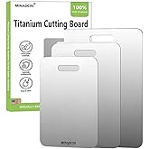 3-Pack Titanium Cutting Boards For Kitchen, 100% Pure Cut Titanium Cutting Board, Food Grade Quality, Double-sided non-toxic, Easy To Clean, Dishwasher Safe And Will Not Absorb Odors