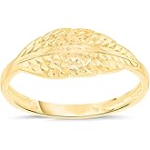 Floreo 10k Yellow Gold Feather Ring, Size 3-11