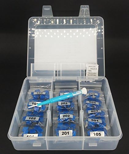 130 PCS US Standard Multi Turn Trimmer Potentiometer Box Set with Ceramic Precision Aligner from 100Ω to 1MΩ 13 Values 10 PCS each / Super Durable PP Box / Environment Friendly Material HT-3296W-130