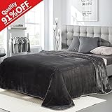 Freelife Luxury Fleece Blanket Super Soft, Comfortable and Warm Double Sides Blanket（Dark Grey） (50x61inch Throw)