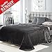 Freelife Luxury Fleece Blanket Super Soft, Comfortable and Warm Double Sides Blanket（Dark Grey） (50x61inch Throw)
