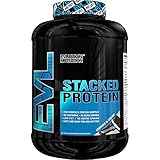 Evlution Nutrition Stacked Protein Protein Powder with 25 Grams of Protein, 5 Grams of BCAA’s and 5 Grams of Glutamine (4 LB, Cookies & Cream)