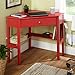 SilkWood Studio Ellen Space Saving 1 Drawer Corner Desk, Red