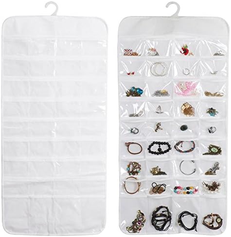 Jewelry Hanging Storage Organizer 72 Pocket Holder Earring Bag Pouch Display