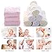 Baby Muslin Washcloths 10 Pack - 6 Layers Natural Muslin Cotton Extra Soft Breathable, Newborn Baby Face Towel for Sensitive Skin, Baby Registry as Shower Gift Set 12x12 inches (Pink and Beige)