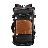 HUKOER 4 in 1 Canvas Laptop Backpack & Handbag & Vintage Messenger Bag & Luggage Bag(Buy One Get One Set Free Hand Grip) 35L Capacity Rucksack for Travel/Hiking/ Camping/Trip
