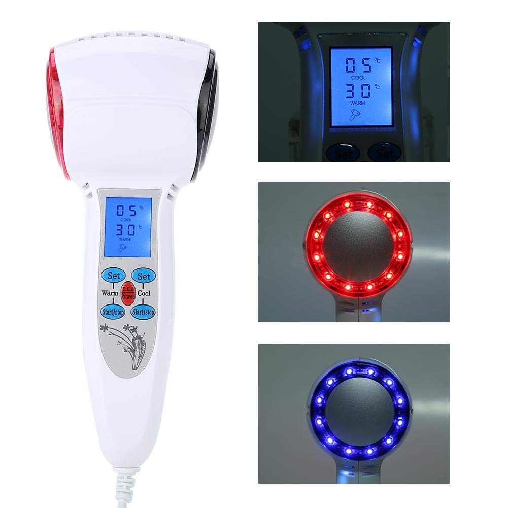 Skin Beauty Machine, Hot & Cold Hammer Massage for Facial Skin Beauty Machine for Skin Firming Wrinkles Lift Vibration, Cryotherapy Nutrition Lead-in Beauty Device(US): Beauty