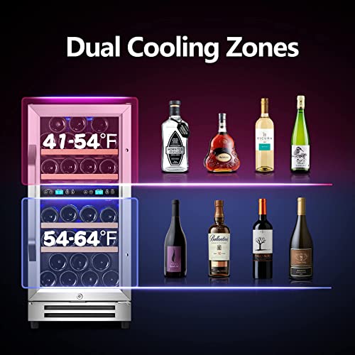 Karcassin 15 Inch Wine Cooler Refrigerator, Mini Fridge 28 Bottle
