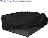 Panana 5 Seater Rattan Garden Sofa Set with Coffee Table Beige Cushions view 7