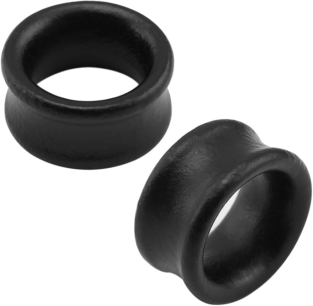 Vintage Black Natural Organic Wood Ear Gauges Flesh Tunnel Plugs