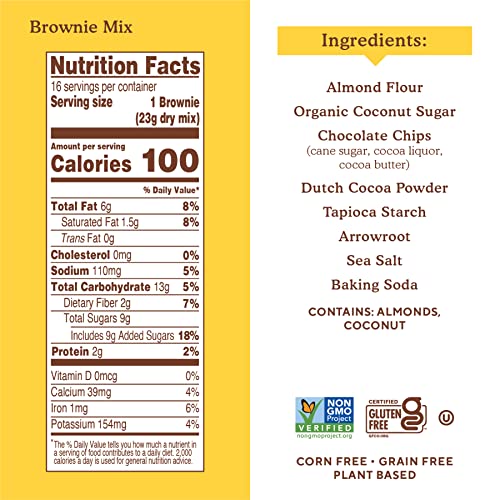SIMPLE MILLS ALMOND FLOUR BAKING MIX, CHOCOLATE BROWNIE MIX – GLUTEN FREE, PLANT BASED, 12.9 OUNCE (PACK OF 3)