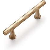 JIASENBAO Champagne Bronze Cabinet Pulls 3.75" Hole Center 10 Pack Hammered Cabinet Handles Decorative Kitchen Drawer Dresser