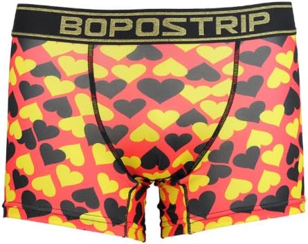 Amazon ボポストリップ Bopostripハートメンズ ボクサーパンツイエロー 黄色男性下着派手プリントインナー L ボクサー 通販