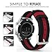 MoKo Gear S3 Watch Band, 22mm Fine Woven Nylon Adjustable Replacement Sport Strap for Samsung Gear S3 Frontier/Classic/Galaxy Watch 46mm/Ticwatch pro/E2/S2/Huawei Watch GT 46mm, Black & Red