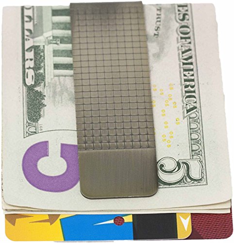 Pebble Grain Brass Stainless Steel Boxed Money Clip