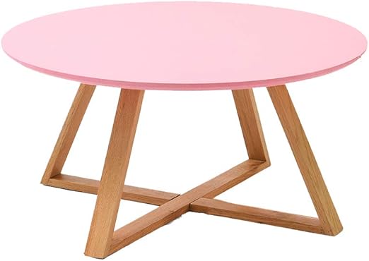 Amazon De Qulong Massivholz Couchtisch Einfacher Moderne Kleiner Runder Tisch Kleine Wohnung