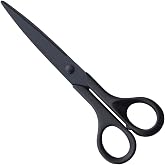 ALLEX Black Scissors All Purpose Sharp Japanese Stainless Steel Blade, Non-Sticking Fluorine Coating Blade for Adhesive Tape, Made in JAPAN