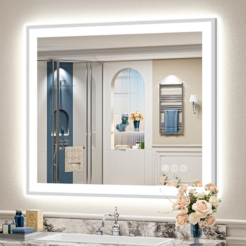 AWANDEE Brushed Nickel LED Bathroom Mirror Lights