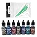 Favorites Collection 9 - Tim Holtz Alcohol Inks and Mixatives 7 Bottle Bundle, Mushroom, Denim, Cranberry, Eggplant, Stream, Sepia, Gunmetal Mixative, 10x Pixiss Ink Blending Tools