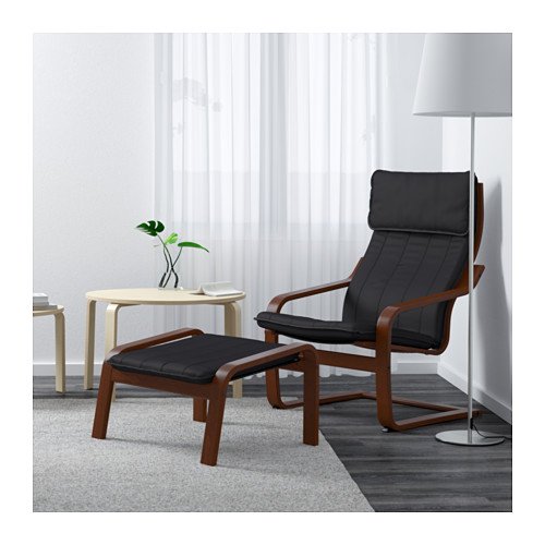 Ikea Poang Chair Armchair and Footstool Set with Covers (Machine