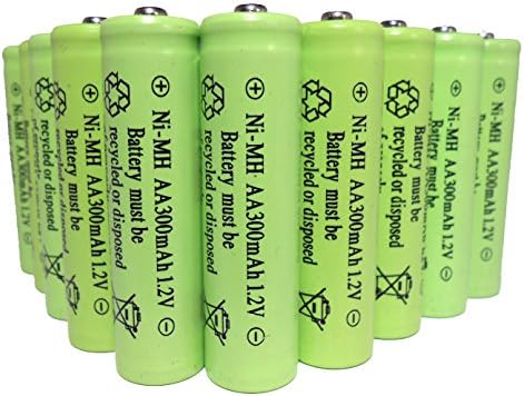 10-Pack NiMH AA 300mAh 1.2Volt Rechargeable Batteries