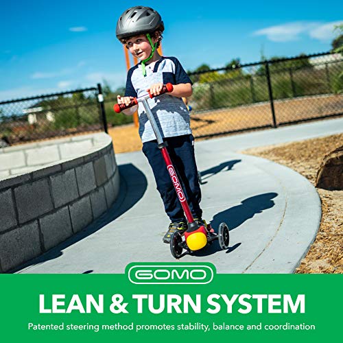 GOMO 3 Wheel Scooter - Toddler Scooter - Three Wheel Scooter for Kids 2, 3, 4 and 5 Years Old - Adjustable Height Kick Scooter w/Colors for Boys & Girls (Red/Black) - Thumbnail 6