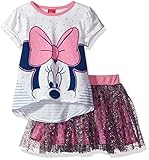 Disney Toddler Girls' Minnie Mouse 2-Piece Skirt Set, Eggshell, 2T