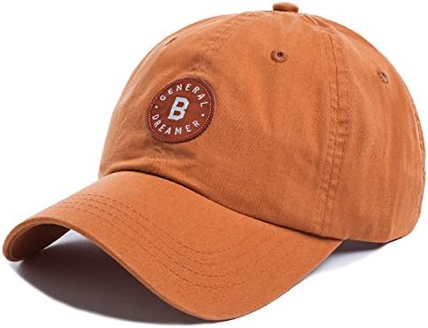 Vmevo Washed Cotton Letters Baseball Cap Unconstructed Unisex Adjustable Dad Hat (brick-red)