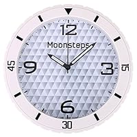 Halconia Modern Silent Non-Ticking Large Dial Rubber Ridged Frame Home & Office Wall Clock, White