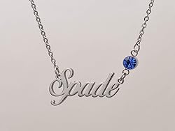 LikeFun Custom My Name Necklace with Birthstone