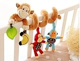 MosBug Infant Baby Activity Spiral Bed & Stroller Toy (Monkey)